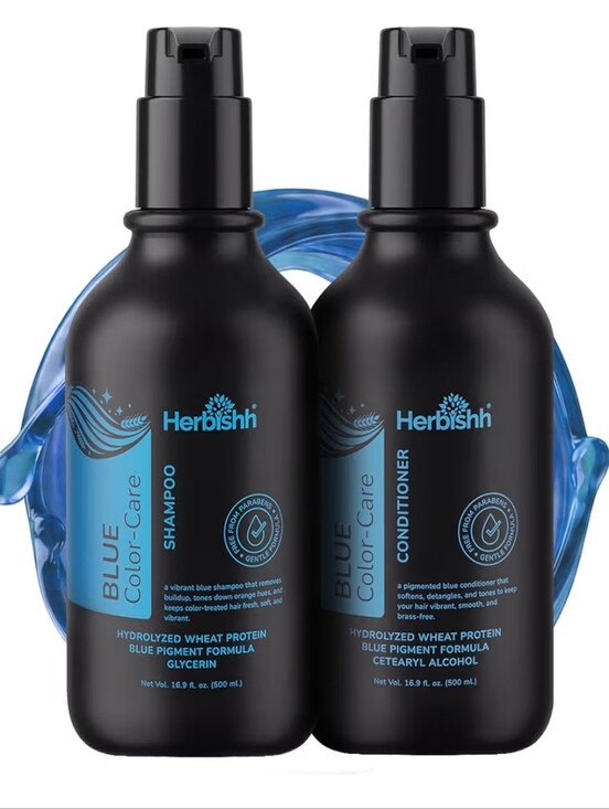 Herbishh Other - Blue Shampoo & Conditioner Set, Neutralizes Brassy & Orange Tones
